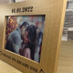 Beautiful Wedding Anniversary Gift Personalised Wood Photo Frame