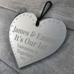 Our 1st Valentines Gift Personalised Engraved Heart Boyfriend