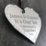 Our 1st Valentines Gift Personalised Engraved Heart Boyfriend