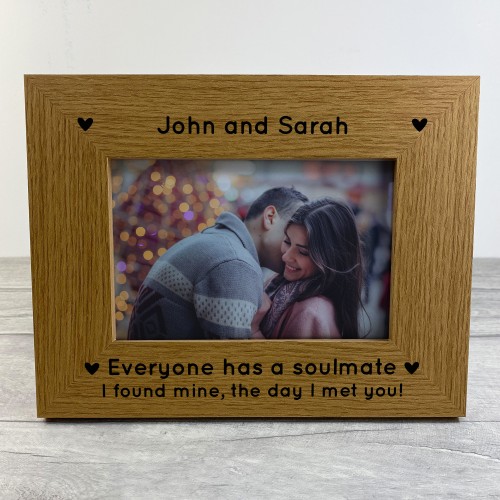 Personalised Wooden Photo Frame Soulmate Gift For Anniversary