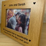 Personalised Wooden Photo Frame Soulmate Gift For Anniversary