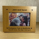 Personalised Wooden Photo Frame Soulmate Gift For Anniversary