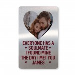 Personalised Soulmate Gift For Valentines Anniversary Metal Card