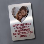 Personalised Soulmate Gift For Valentines Anniversary Metal Card