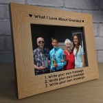 Personalised What I Love About Grandad Photo Frame Fathers Day