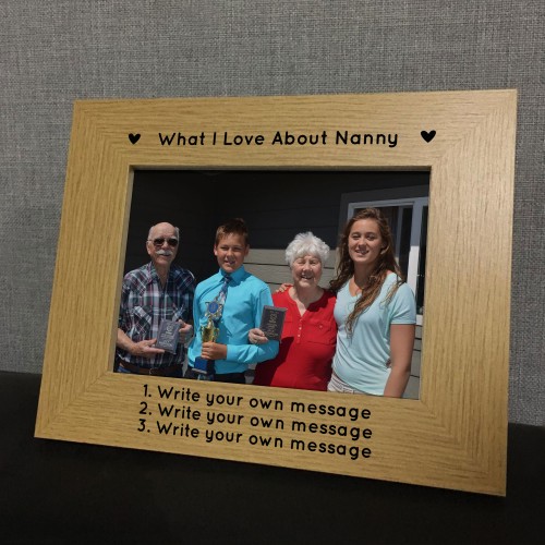 Personalised What I Love About Nanny Photo Frame Mothers Day