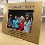 Personalised What I Love About Nanny Photo Frame Mothers Day