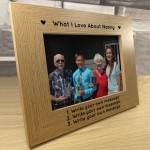 Personalised What I Love About Nanny Photo Frame Mothers Day