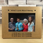 Personalised What I Love About Nanny Photo Frame Mothers Day