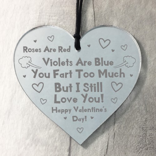 Funny Valentines Gift Poem Engraved Heart Boyfriend Girlfriend