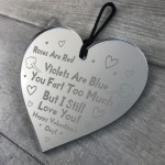 Funny Valentines Gift Poem Engraved Heart Boyfriend Girlfriend