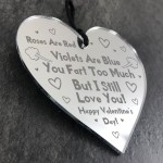 Funny Valentines Gift Poem Engraved Heart Boyfriend Girlfriend