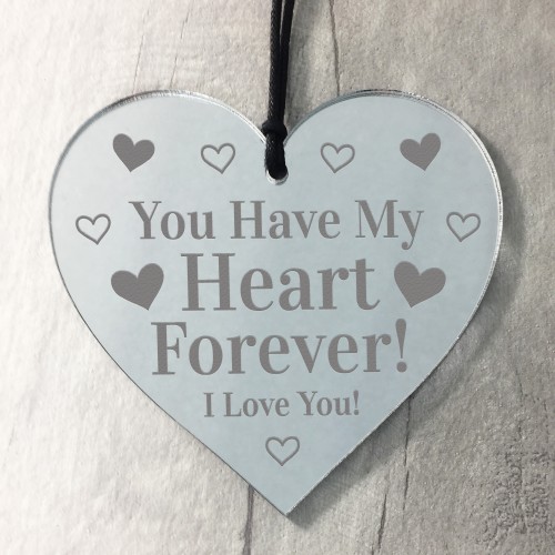 Valentines Gifts For Him Her Engraved Heart LOVE Gift