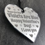 Funny Valentines Gift For Him Her Poem Engraved Heart Husband