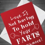 Valentines Card For Him Her Rude Humour Funny Boyfriend Husband