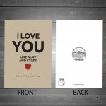 Perfect Valentines Card For Him Her I LOVE YOU LIKE ALOT Funny