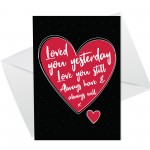 Valentines Day Card For Him Her LOVE YOU Card Boyfriend