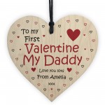 Baby First Valentines Day To My Dad Daddy Wood Heart Newborn