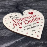 Baby First Valentines Day To My Dad Daddy Wood Heart Newborn