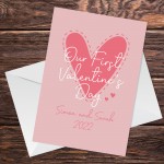 Our 1st Valentines Day Card Personalised Couple Card Boyfriend