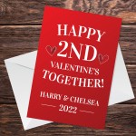 2nd Valentines Together Card Personalised Perfect Card For Him