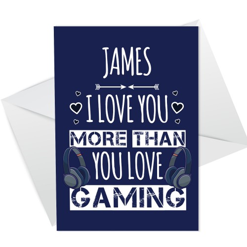 Funny Valentines Cards For Him GAMING Card Perfect For Boyfriend