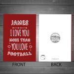 Personalised Valentines Day Anniversary Card For Him FOOTBALL