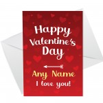 PERSONALISED Valentines Day Card For Him Her LOVE Boyfriend Girl