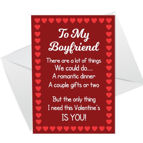 Valentines Card For Boyfriend Poem Perfect Card For Him LOVE