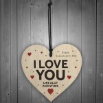 Valentines Day Love Gift For Him Her Novelty Wood Heart Gifts