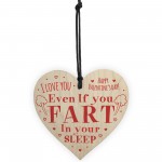 Funny Rude Valentines Gift For Him Her Wood Heart FART Husband