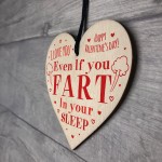 Funny Rude Valentines Gift For Him Her Wood Heart FART Husband