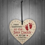 Valentines Gift For Best Daddy To Be Wooden Heart Bump Gifts