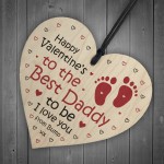 Valentines Gift For Best Daddy To Be Wooden Heart Bump Gifts