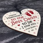 Valentines Gift For Best Daddy To Be Wooden Heart Bump Gifts