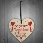 20th Anniversary Gift Wood Heart Perfect Gift For Husband Wife