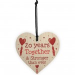 20th Anniversary Gift Wood Heart Perfect Gift For Husband Wife