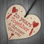 20th Anniversary Gift Wood Heart Perfect Gift For Husband Wife