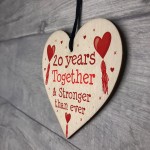 20th Anniversary Gift Wood Heart Perfect Gift For Husband Wife