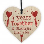 3rd Anniversary Gift Wood Heart Perfect Gift For Husband Wife