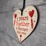 3rd Anniversary Gift Wood Heart Perfect Gift For Husband Wife