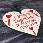 3rd Anniversary Gift Wood Heart Perfect Gift For Husband Wife