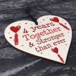 4th Anniversary Gift Wood Heart Perfect Gift For Husband Wife