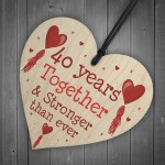 40th Anniversary Gift Wood Heart Perfect Gift For Husband Wife