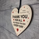 Valentines Day Gift Wood Heart Gift For Him Her THANK YOU