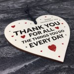 Valentines Day Gift Wood Heart Gift For Him Her THANK YOU