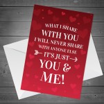 YOU AND ME Card Anniversary Card For Him Her Boyfriend Husband