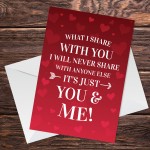 YOU AND ME Card Anniversary Card For Him Her Boyfriend Husband