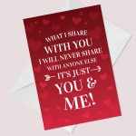 YOU AND ME Card Anniversary Card For Him Her Boyfriend Husband