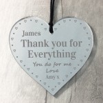 Personalised Thank You For Everything Gift Heart Valentines